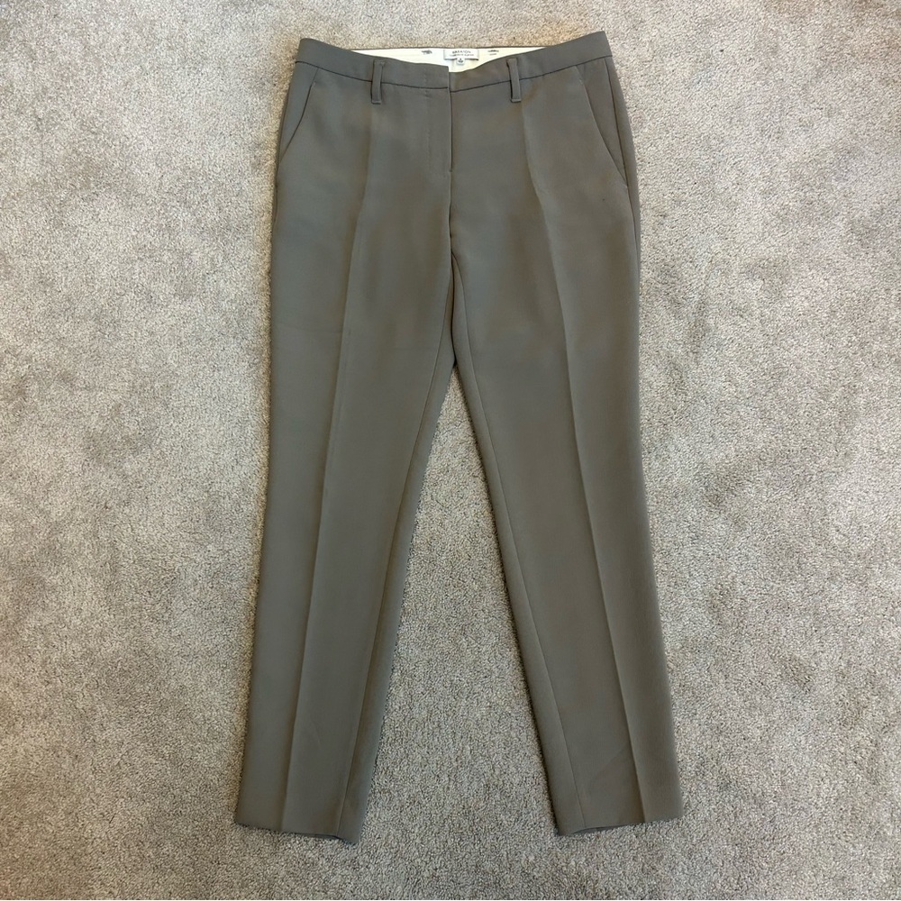 Aritzia Babaton women’s khaki taupe brown slim fit ankle pants 6 Japanese crepe
